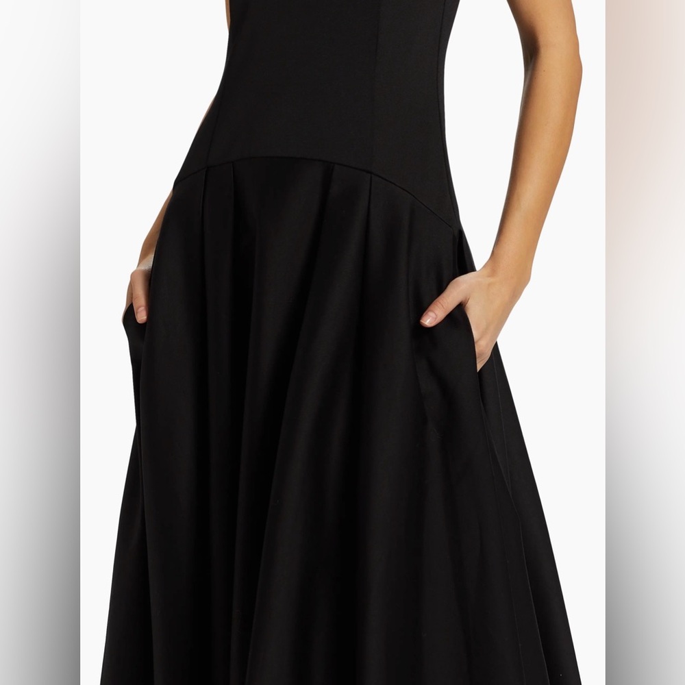 Alice + Olivia | Adley sleeveless A-line midi dress Black, size 8 | NEW - Picture 4 of 4